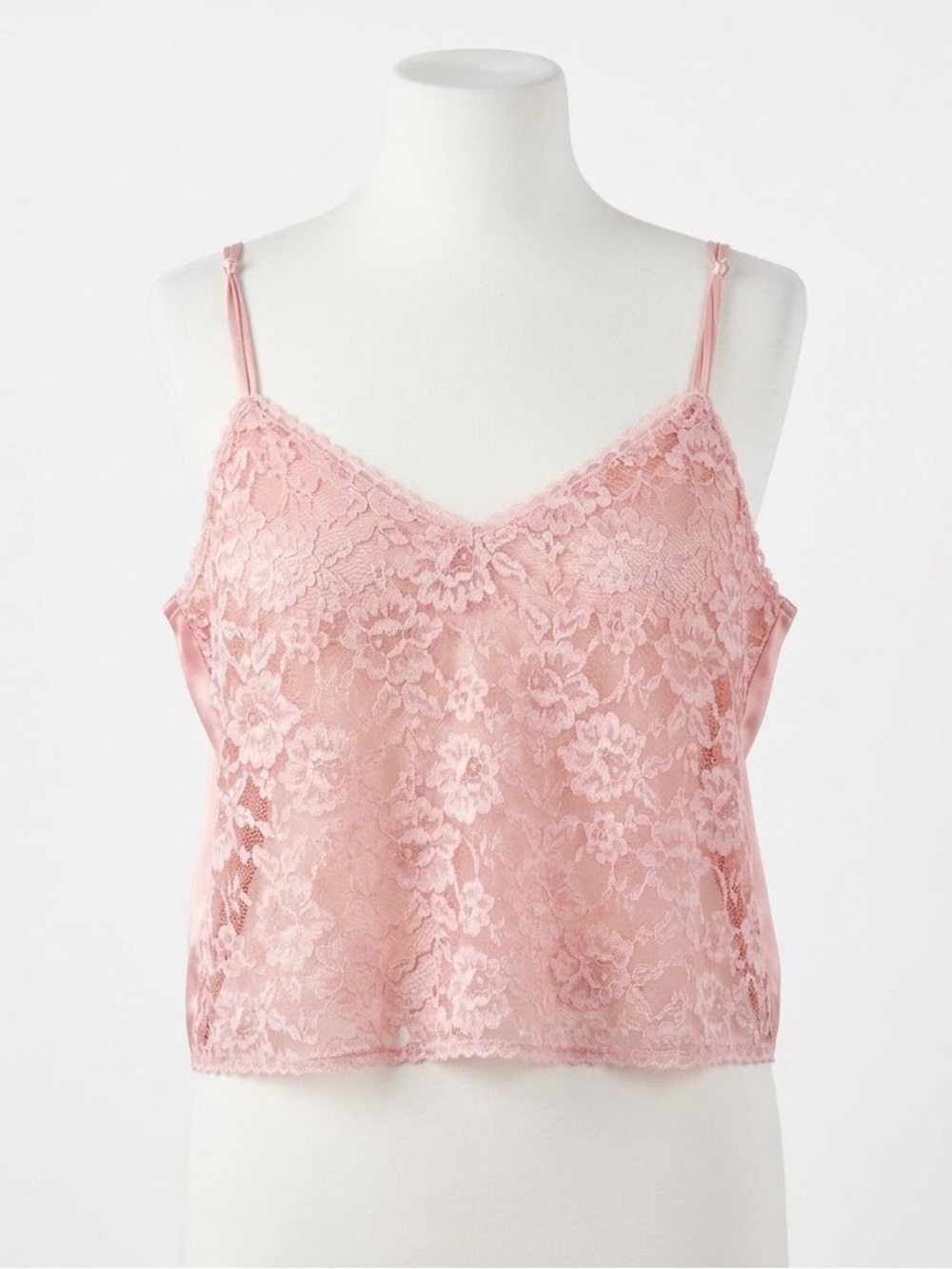 Vintage Victoria’s Secret Gold Label Coquette Lace Cami Pink/Peach Cropped Y2K